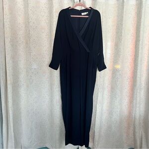 Eliza J Navy Long Sleeve Jumpsuit